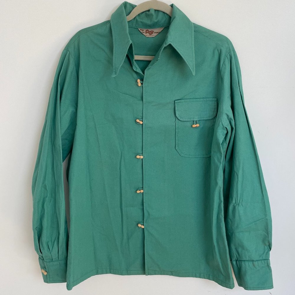Vintage 1970s Silver/Gulfstream Pg’s People Long Sleeve Shirt - Picture 1 of 6